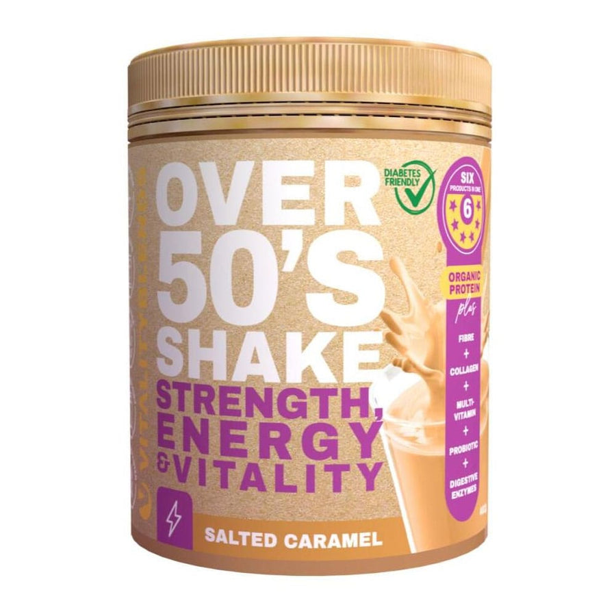 Vitality Blends Over 50'S Shake Strength, Energy & Vitality Protein Powder Salted Caramel Flavour 402g