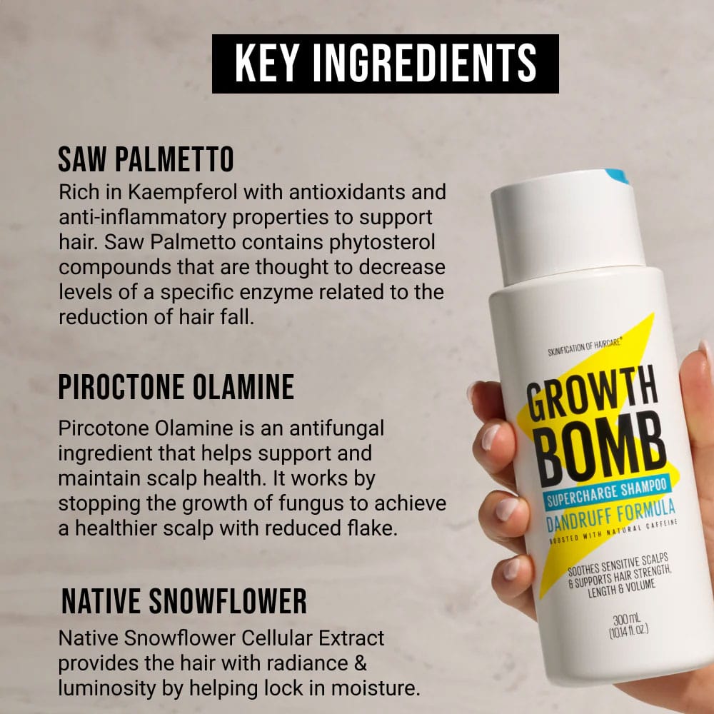 Growth Bomb Supercharge Shampoo Dandruff Formula 300ml