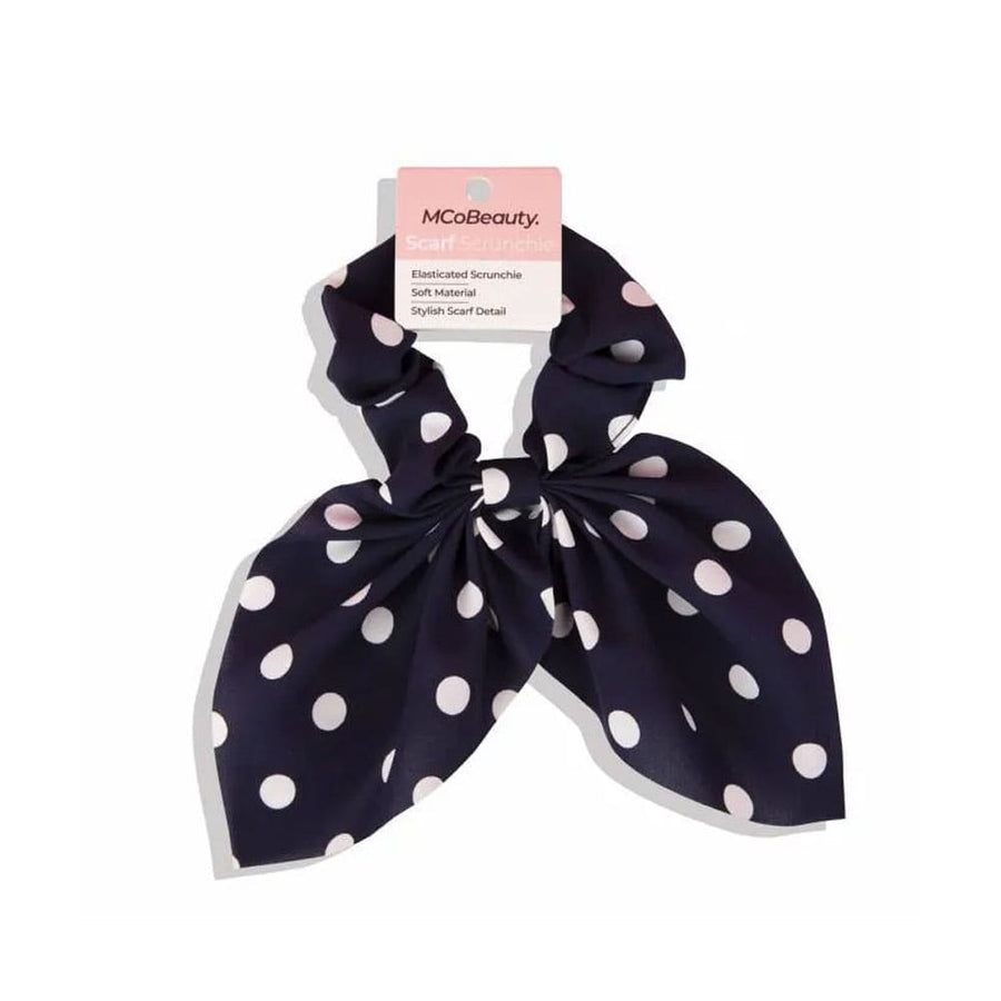 McoBeauty Scarf Scrunchie Navy Polkadot