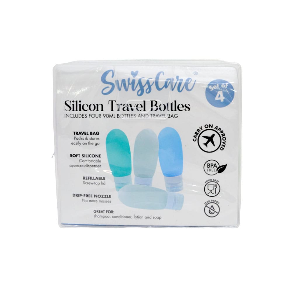 SwissCare Silicon Travel Bottles 4x90ml