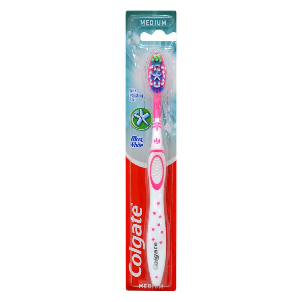 Colgate Toothbrush Max White Polishing Star Medium Assorted Colors