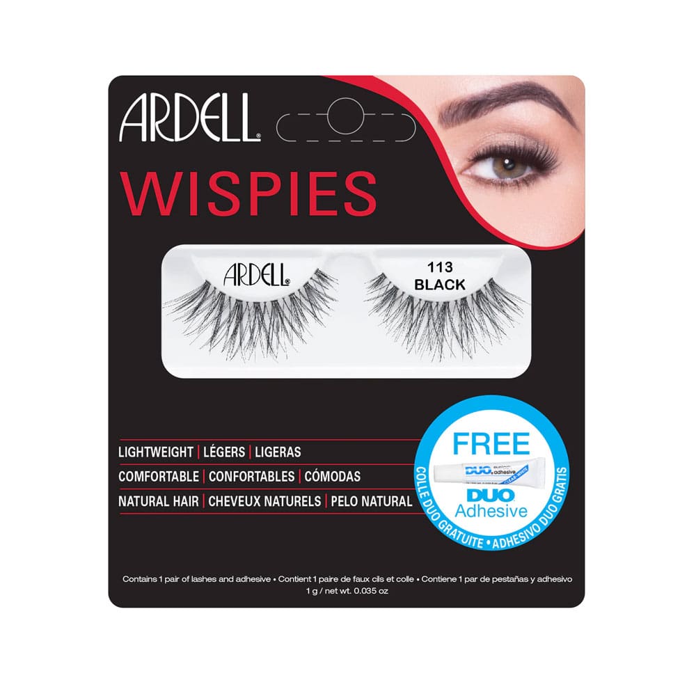 Ardell Wispies Lashes 113 Black With Duo Adhesive