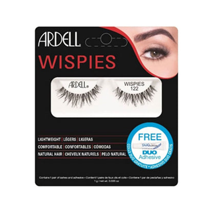 Ardell Lashes 122 Wispies Black With Duo Adhesive