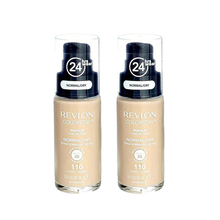 2x Revlon ColorStay Makeup Normal/Dry Skin SPF20 110 Ivory 30ml