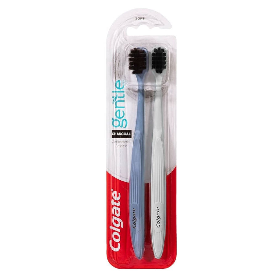 Colgate Gentle Charcoal Toothbrush Soft 2pk Assorted Colors