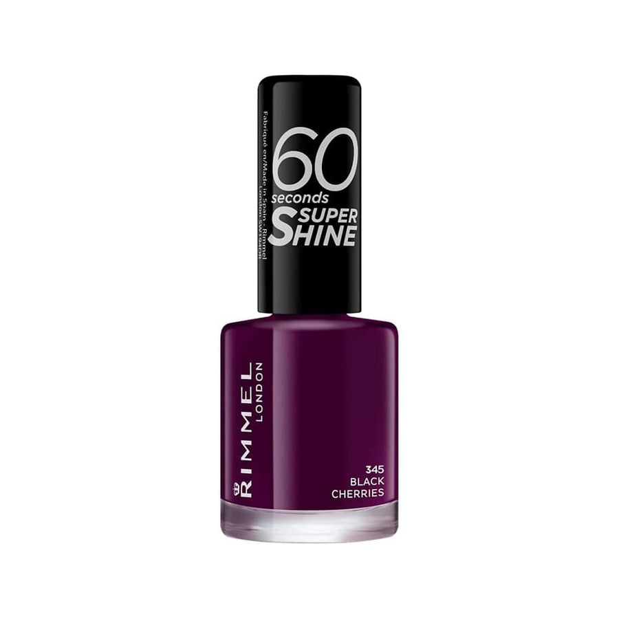 Rimmel Nail Polish 60 Seconds Super Shine 345 Black Cherries 8ml