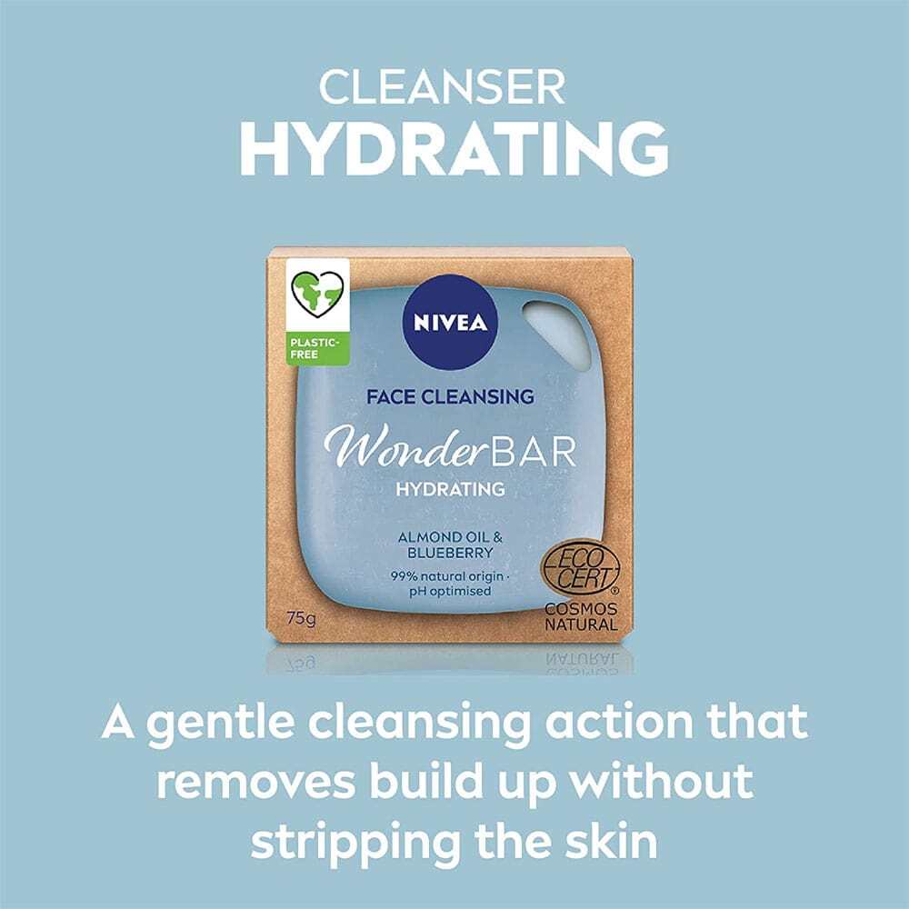 Nivea Face Cleansing Wonder Bar Hydrating Almond Oil & Blueberry 75g