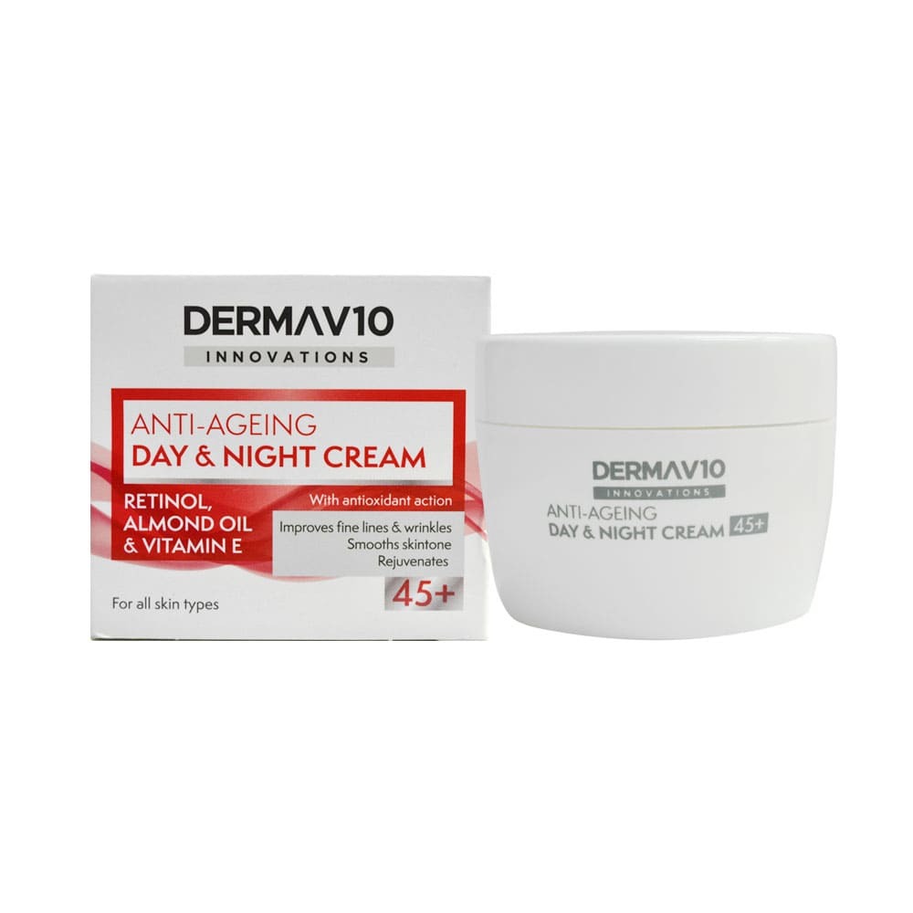 Derma V10 Innovations Anti Ageing Day & Night Cream 45+ 50ml