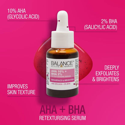 Balance Active Formula Retexturising Serum 10% AHA 2% BHA 30ml