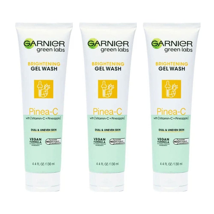 3x Garnier Green Labs Pinea C Brightening Gel Wash 130ml