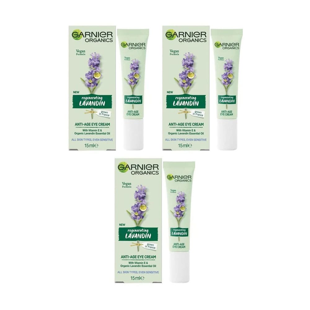 3x Garnier Organics Regenerating Anti Age Eye Cream 15ml